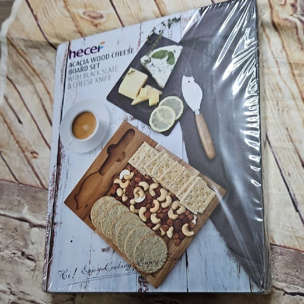 Hecef Acacia Wood‎ Cheese Board Set